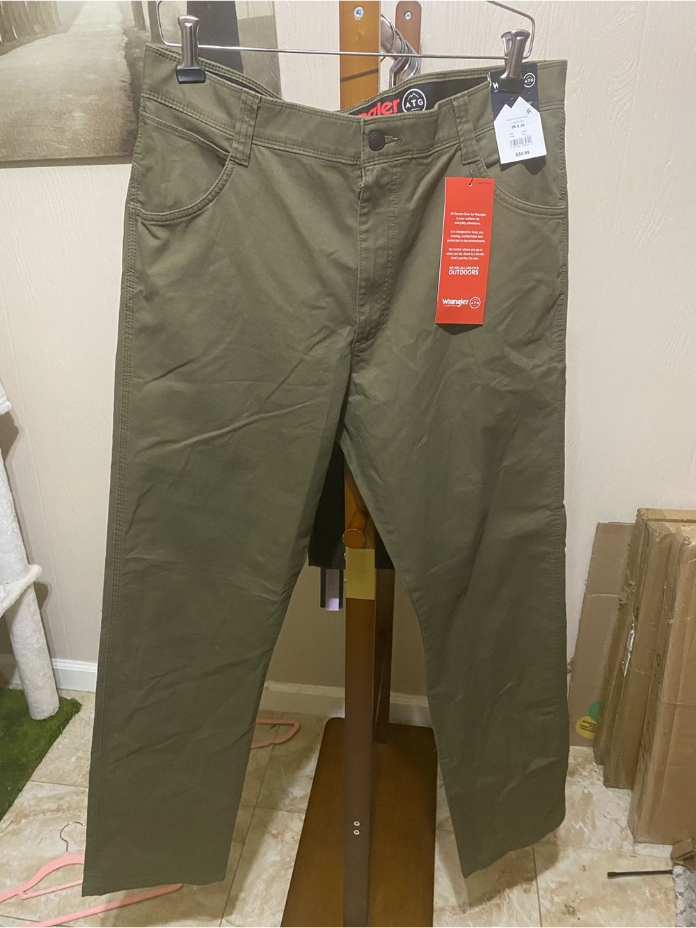 Wrangler Olive Green Straight Leg Chinos